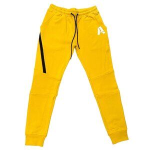 Men’s Fleece Joggers - Cotton Blend Sweatpants, Slim Fit, Mustard Yellow